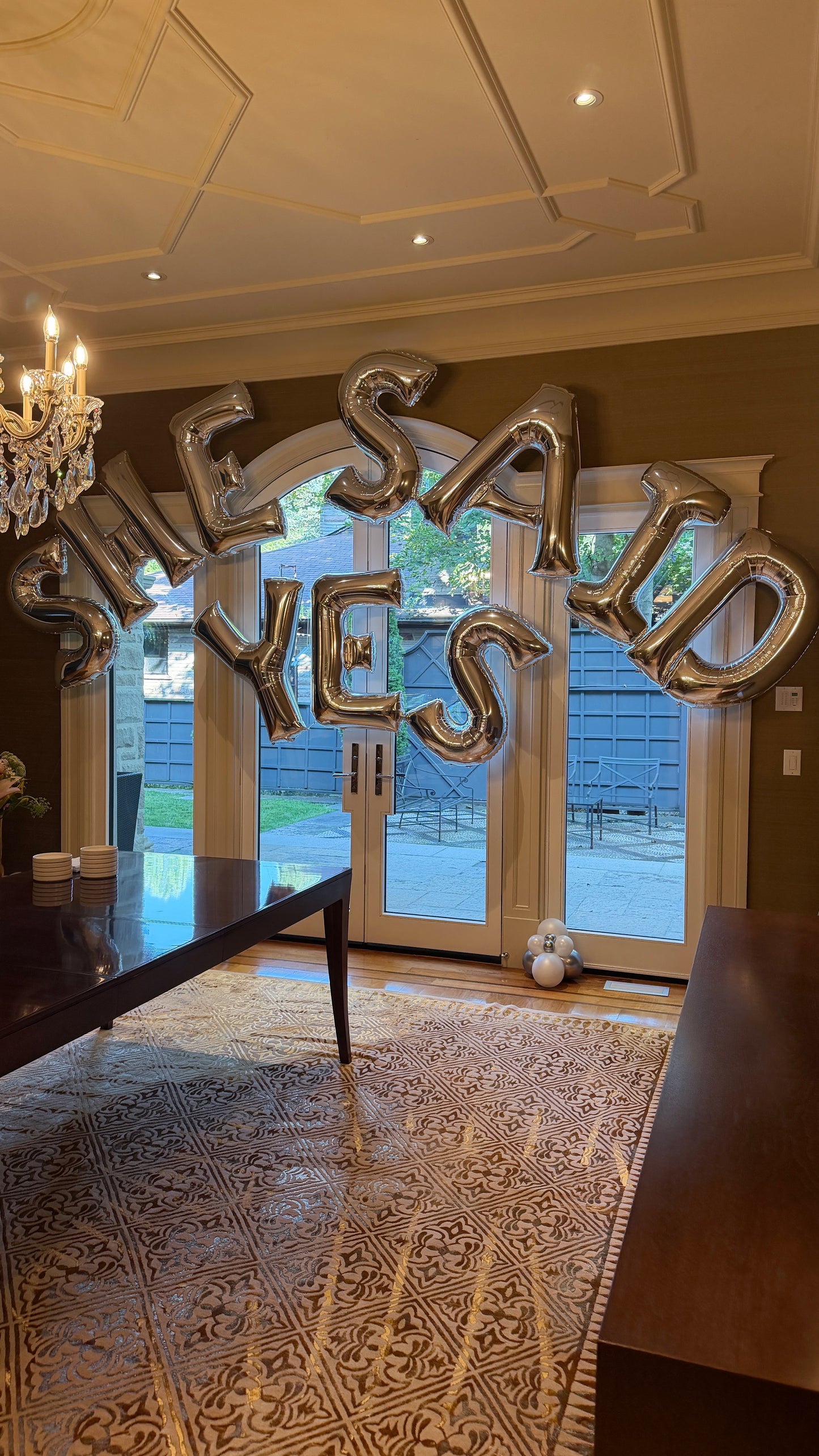 ‘SHE SAID YES’ FOIL LETTER BALLOONS