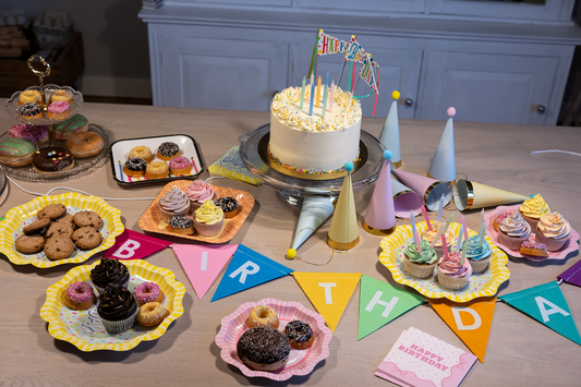 RAINBOW FELT HAPPY BIRTHDAY PENNANT BANNER