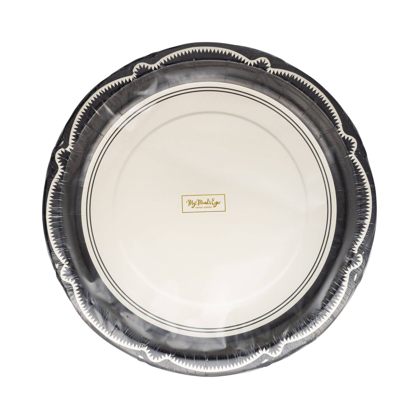 BLACK BRACKET EDGE PAPER PLATES