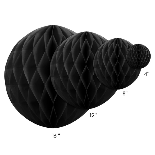black honey comb balls in different sizes