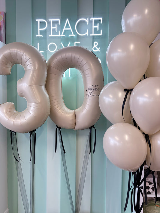 SATIN CREAM BIRTHDAY BALLOON SET ✨