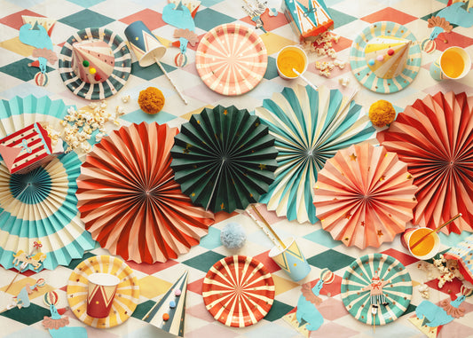 COLOURFUL CIRCUS STRIPE PLATES