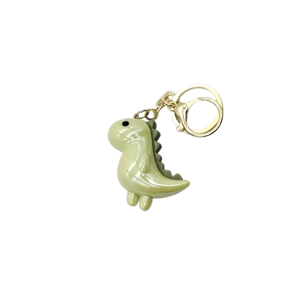 acrylic dinosaur keychain green