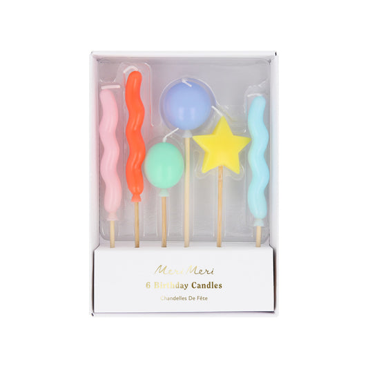 pack of 6 balloon candles by meri meri
