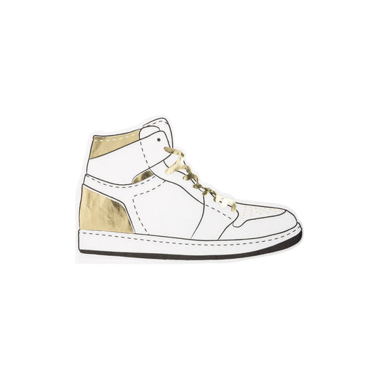 basketball high-top shaped shoe napkins - gold foil details