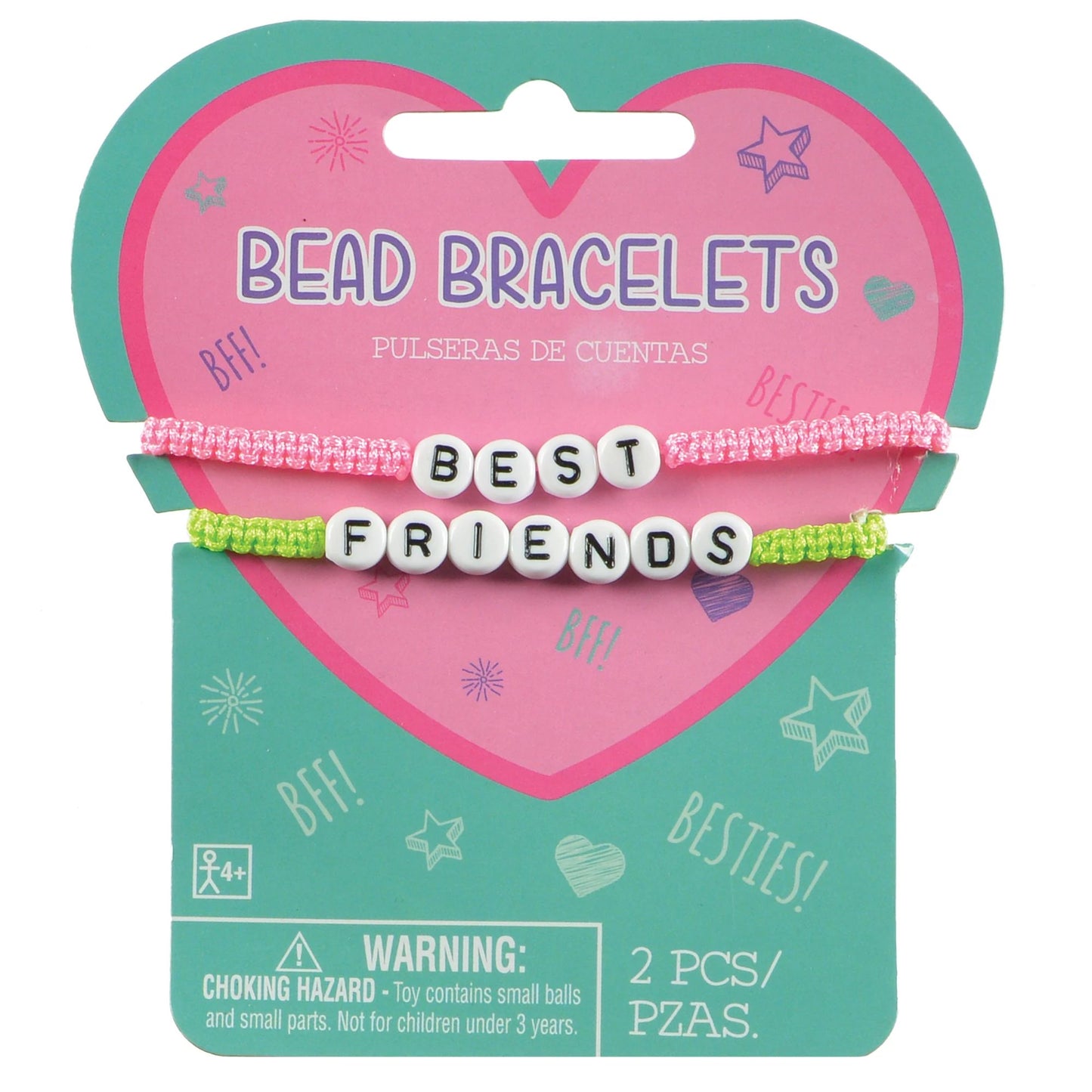 bff bead bracelets - pack of two one with ' best' one with 'friends'