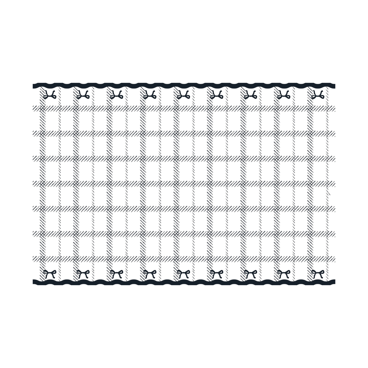 BLACK AND WHITE BOWS DISPOSABLE TABLECLOTH