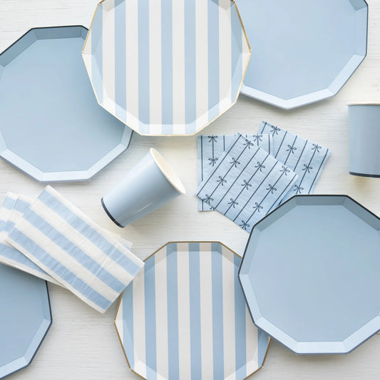 sky blue cabana stripe guest towels by Bonjour Fête