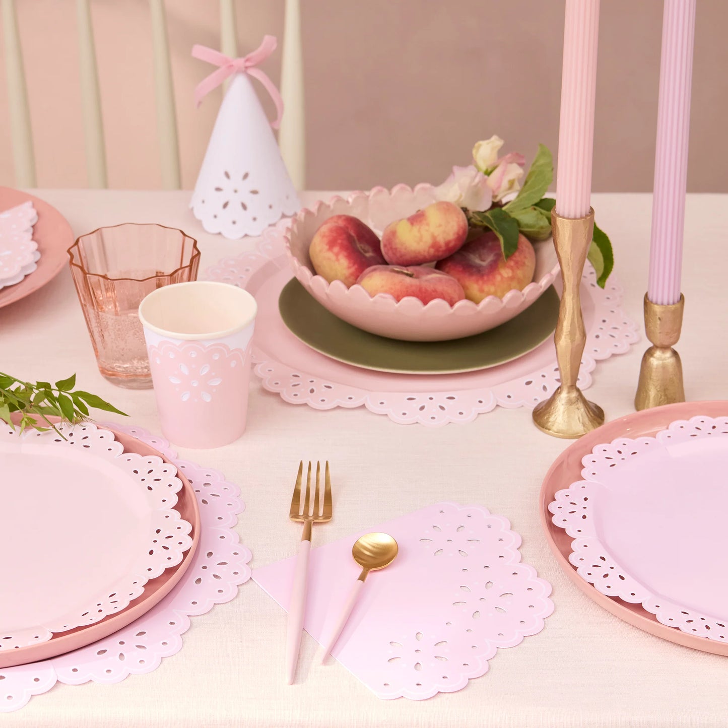 broderie lace tablescape by meri meri