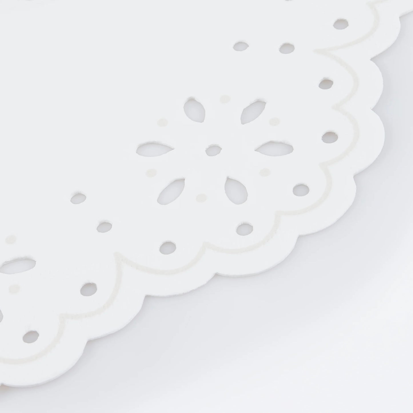 broderie anglaise lace white small napkins - pack of 16 by meri meri close up