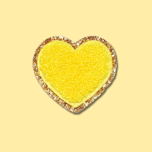 yellow chenille heart patch