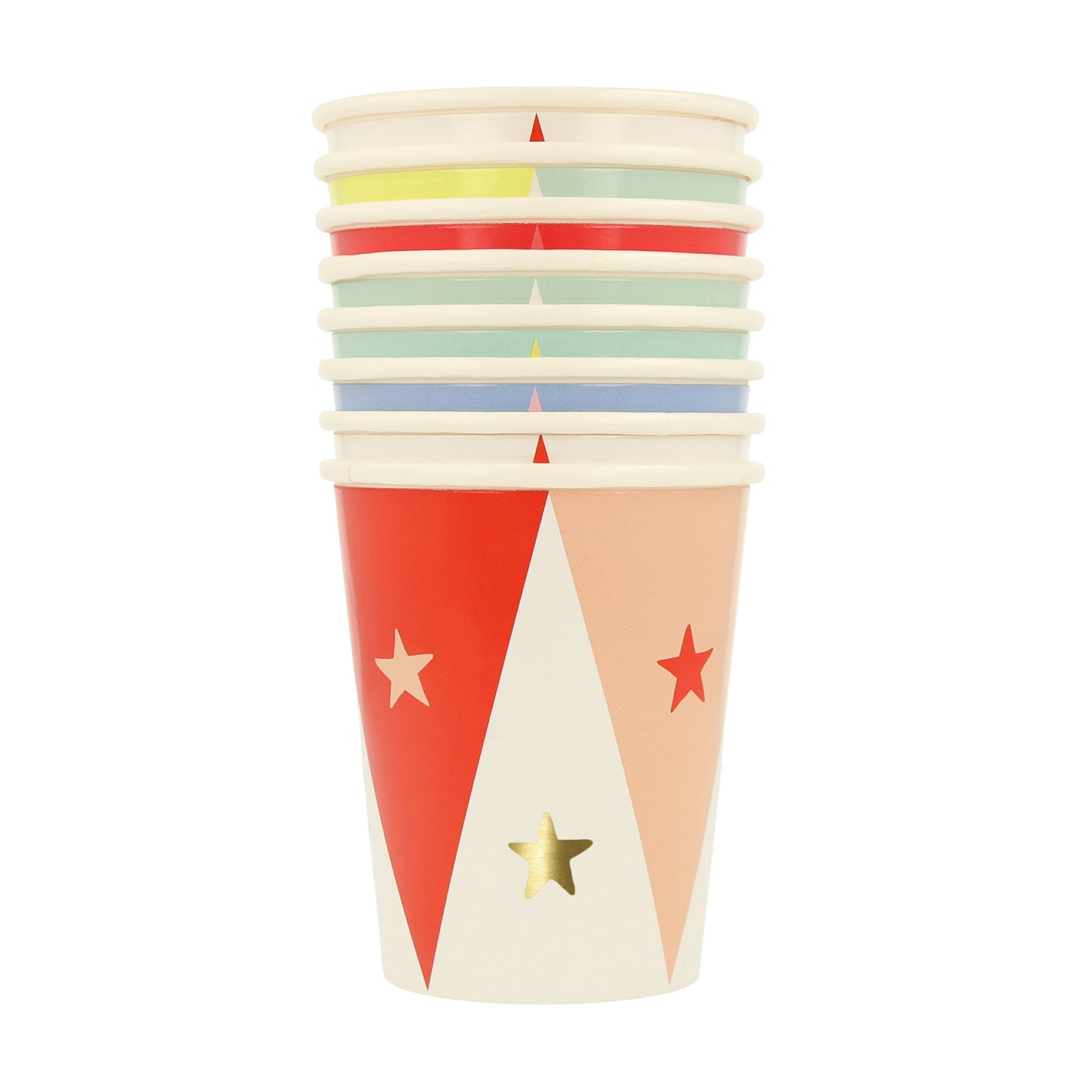 circus cups by meri meri - pack of 8 in 8 designs 