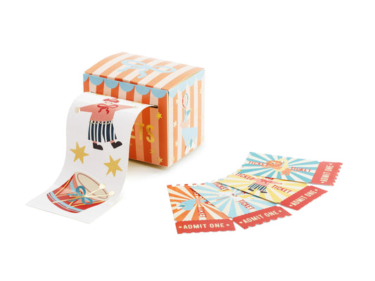 circus stickers (20) + admit one ticket (16)