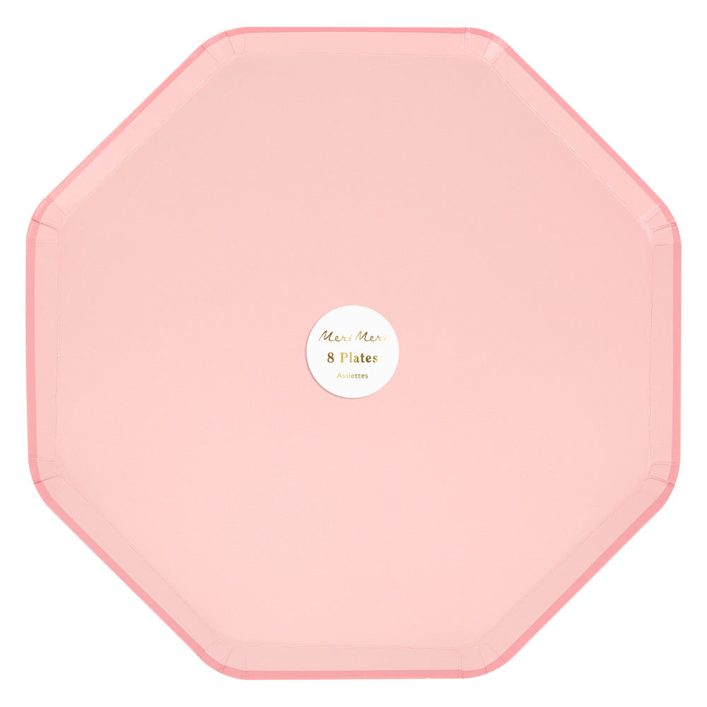cotton candy pink dinner plates by meri meri