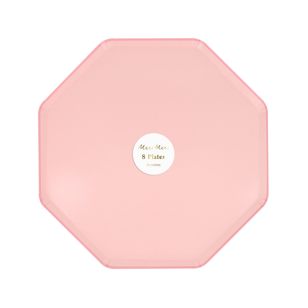 cotton candy pink side plates by meri meri pack of 8 octagon shaped