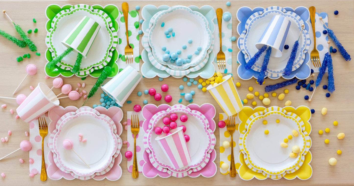 PINK SCALLOPED SQUARE PLATES