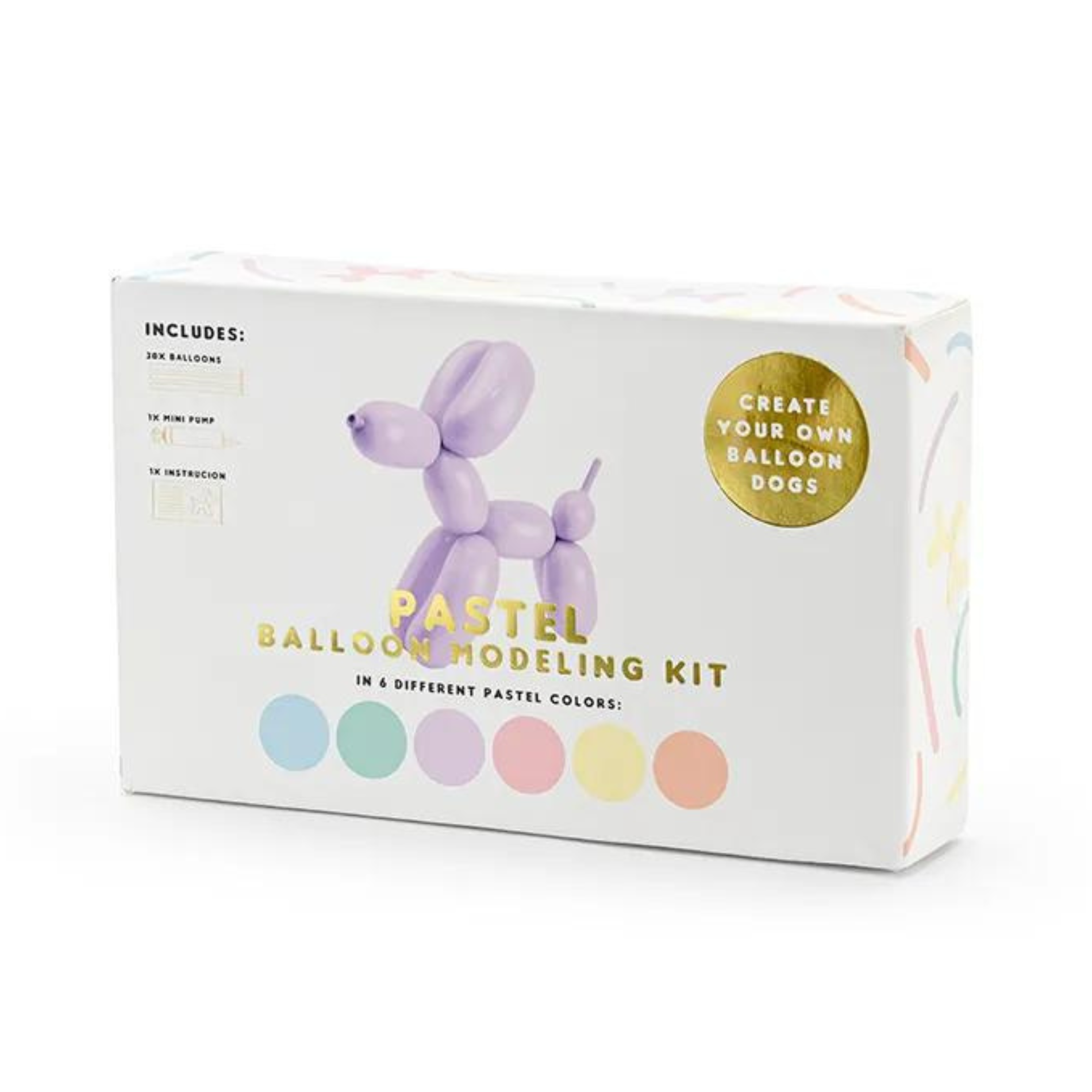 diy pastel balloon dog kit in package
