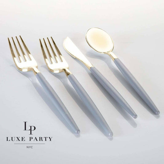 GREY & GOLD REUSABLE CUTLERY SET | 32 PIECES