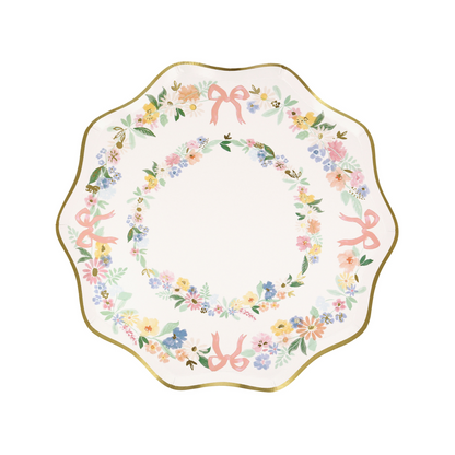 elegant floral side plates by meri meri