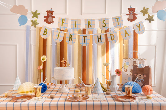 first birthday crepe streamers