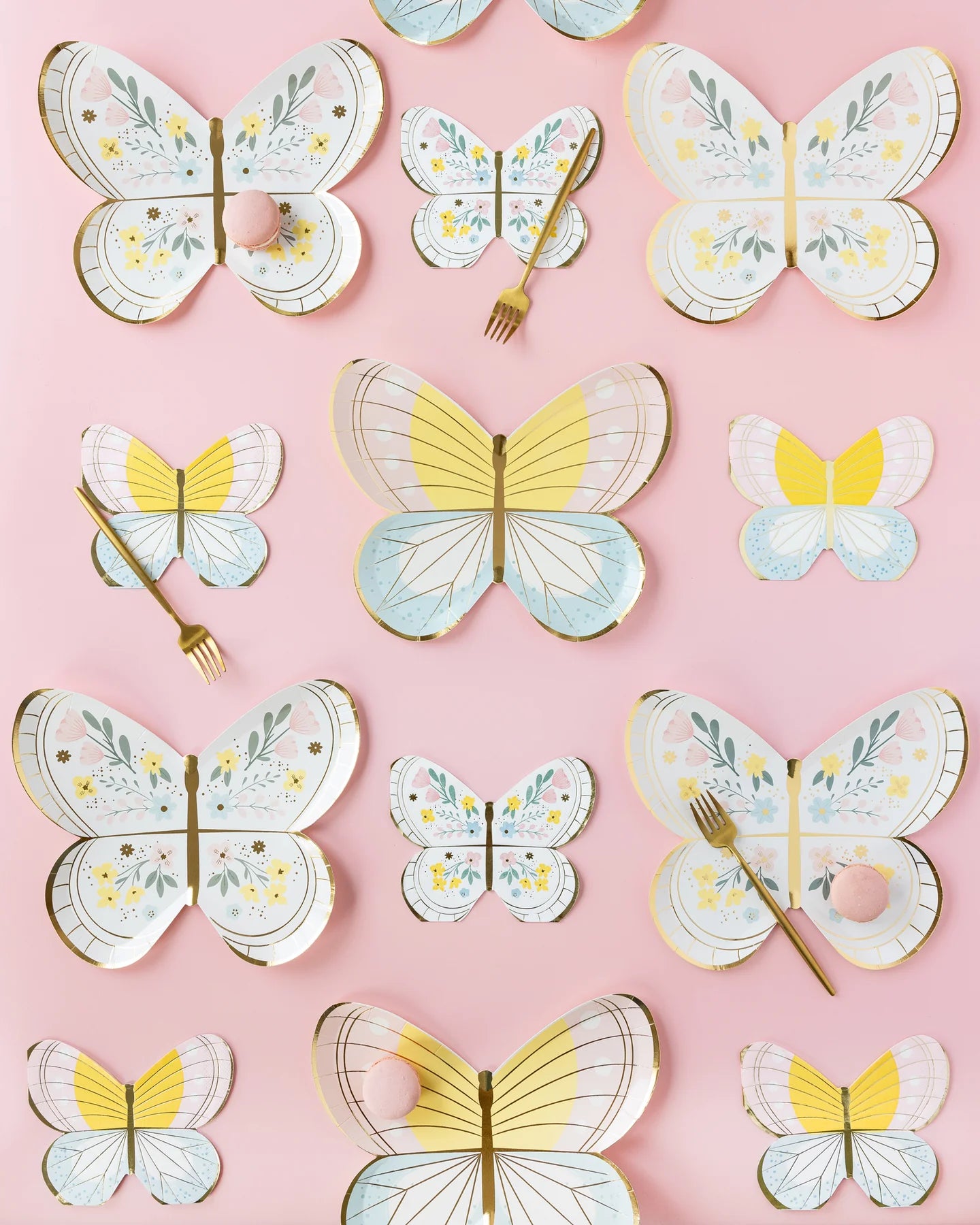 Stack of butterfly napkins displayed on floral tablescape, shipping Canada-wide