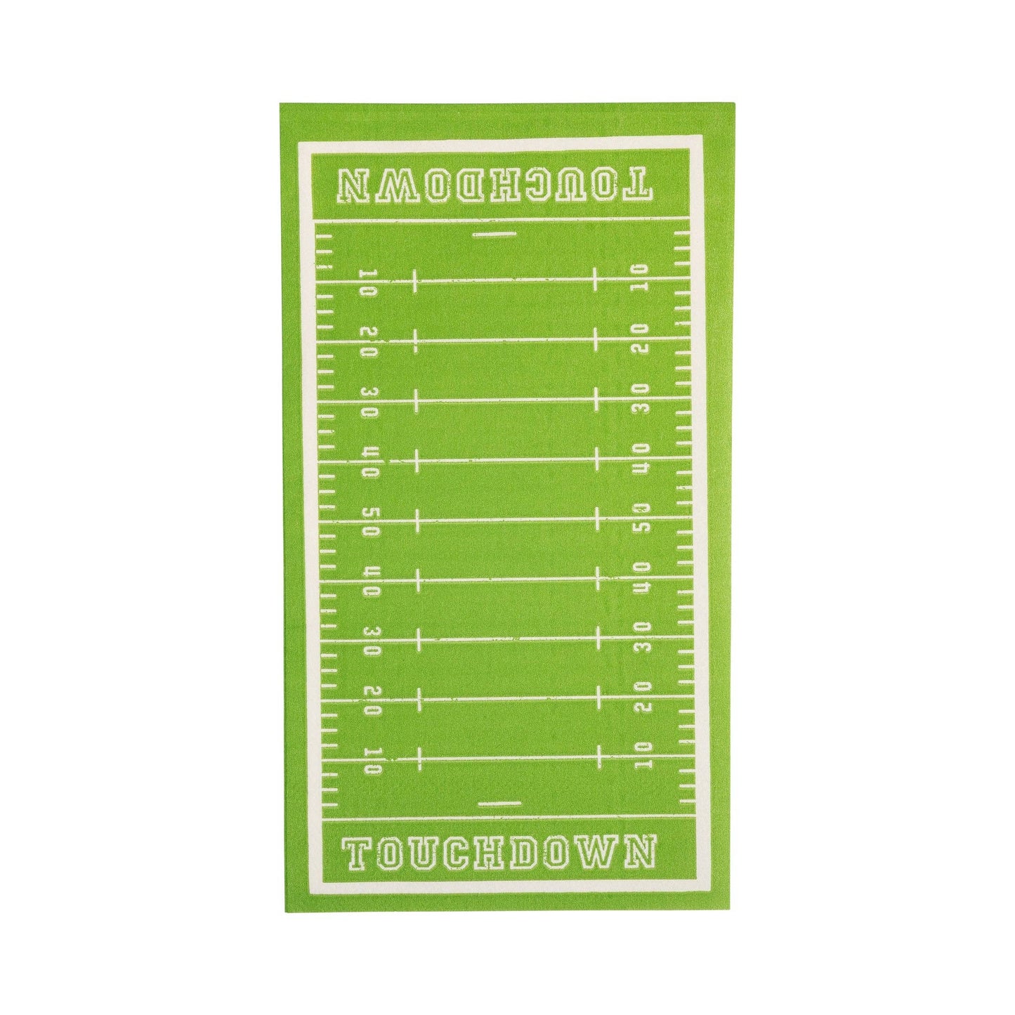 Football field dinner napkins sold in Toronto at Confetti My Party, a fun detail for game day and sports-themed decor