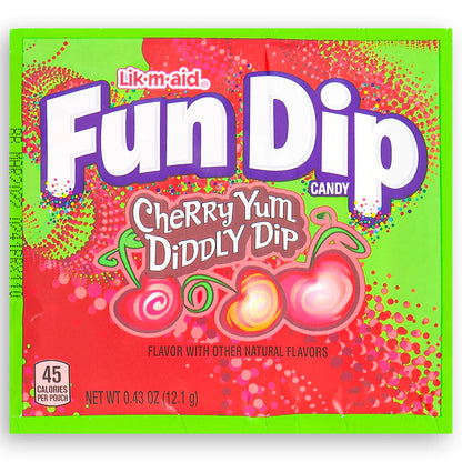 cherry yum flavoured fun dip