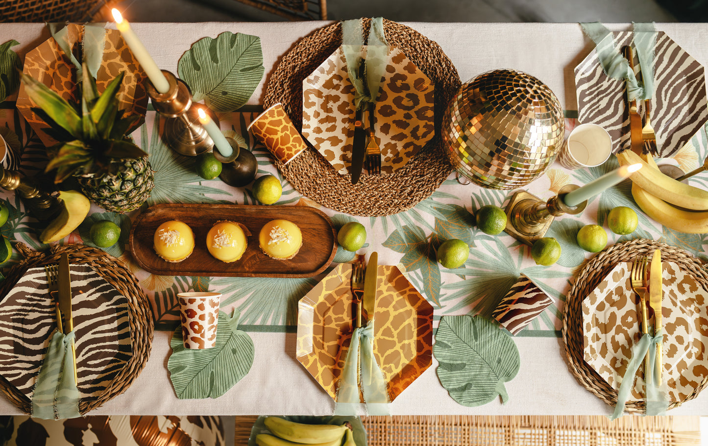 Safari themed paper plates with animal print designs available in Toronto and shipping across Canada