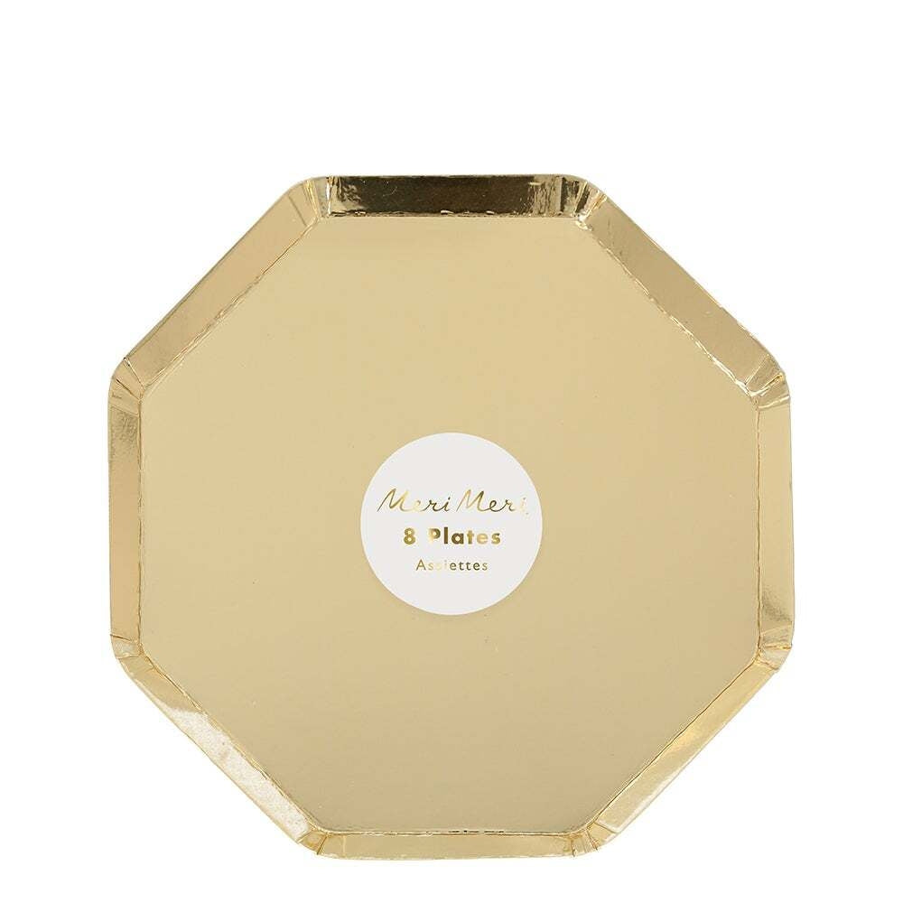 hexagon gold side plates by meri meri