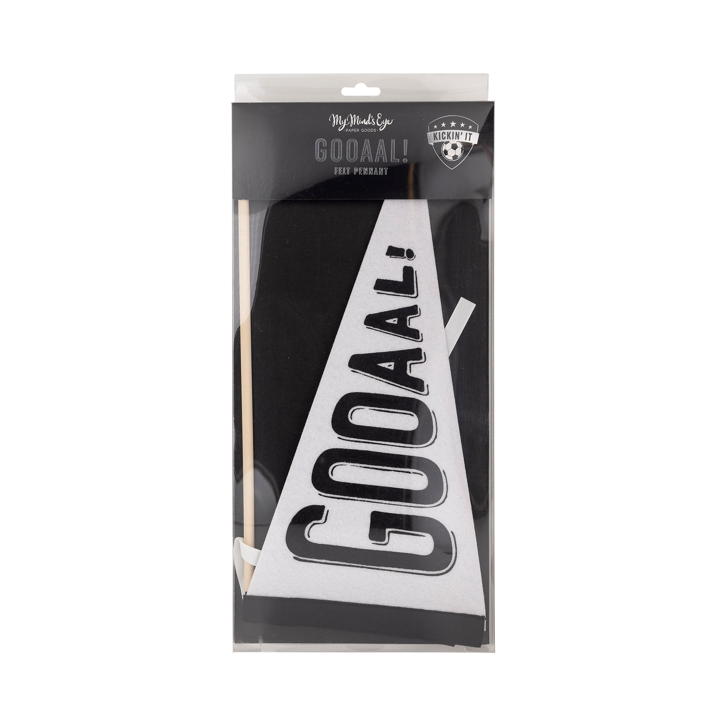 Packaged GOOOAL felt soccer pennant available in Toronto and shipping across Canada