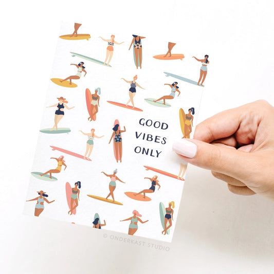 good vibes only greeting card