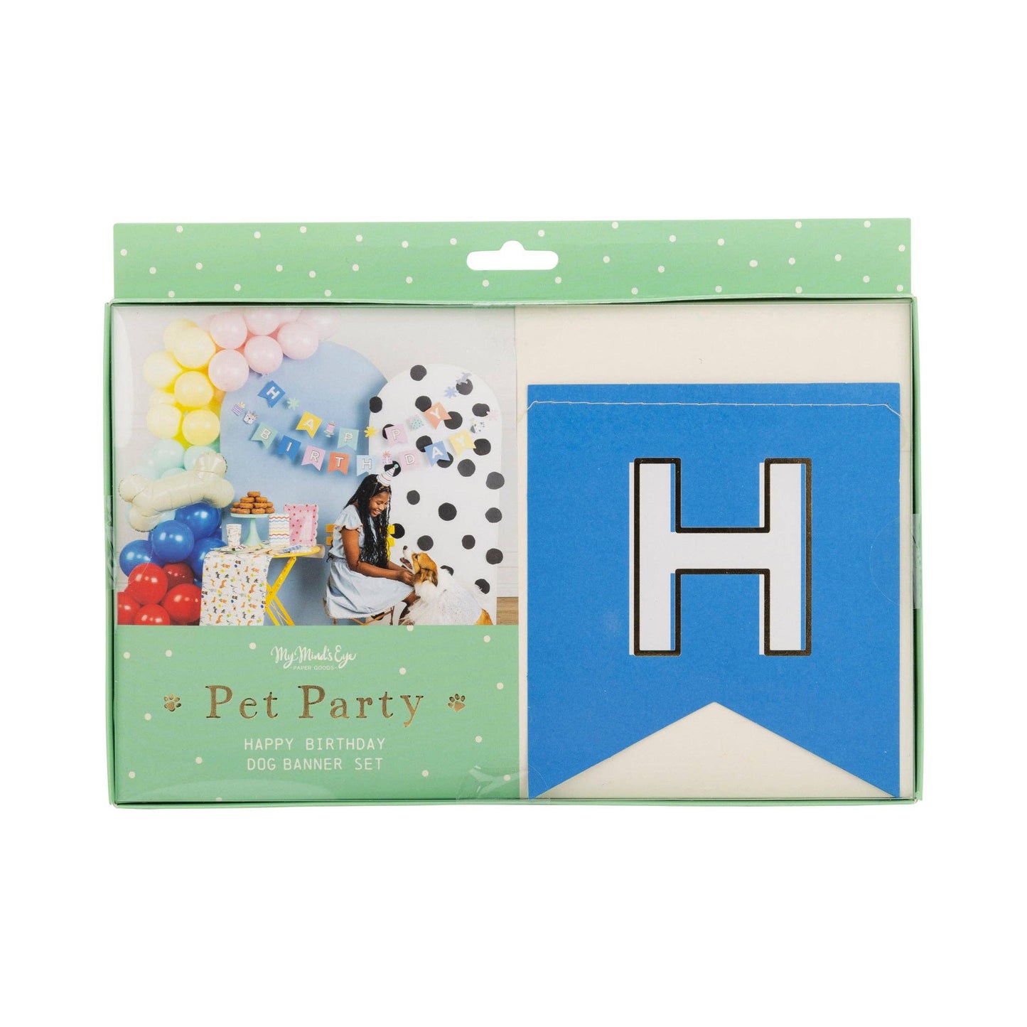 happy birthday dog banner packaged