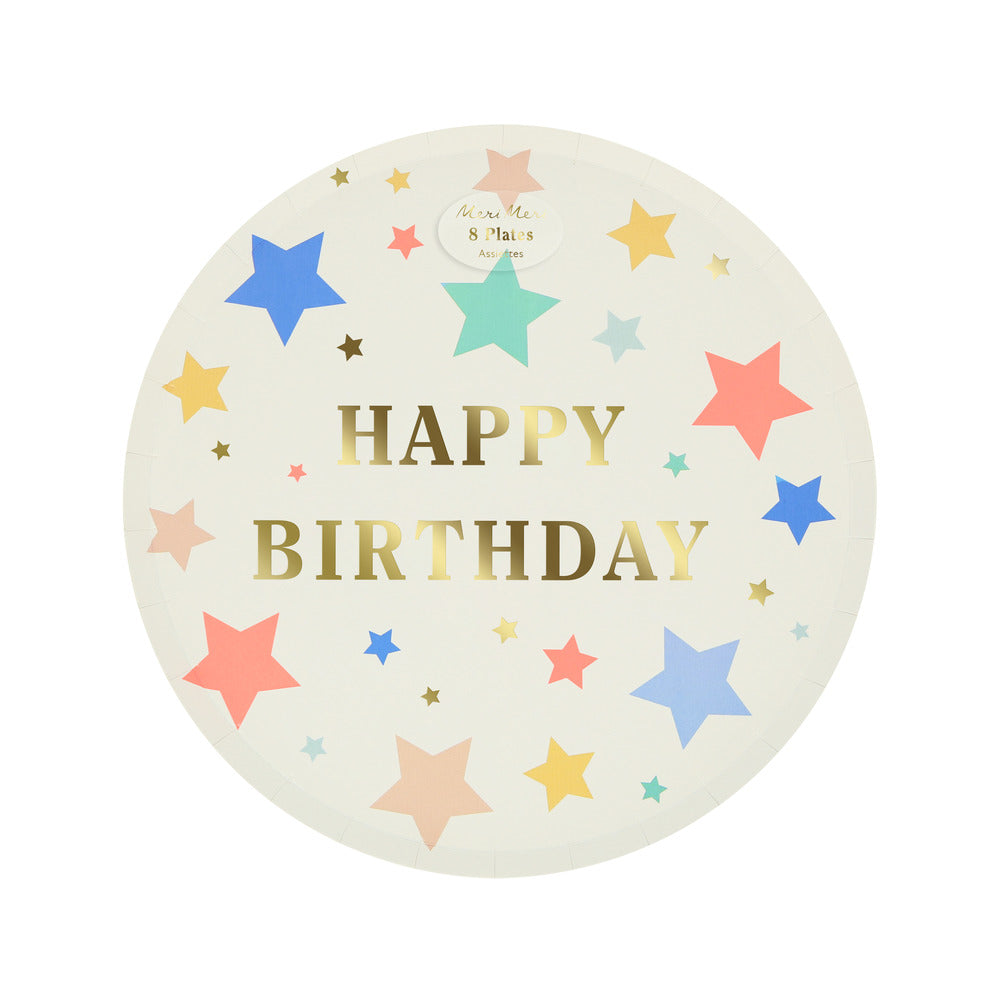 happy birthday stars side plates by meri meri