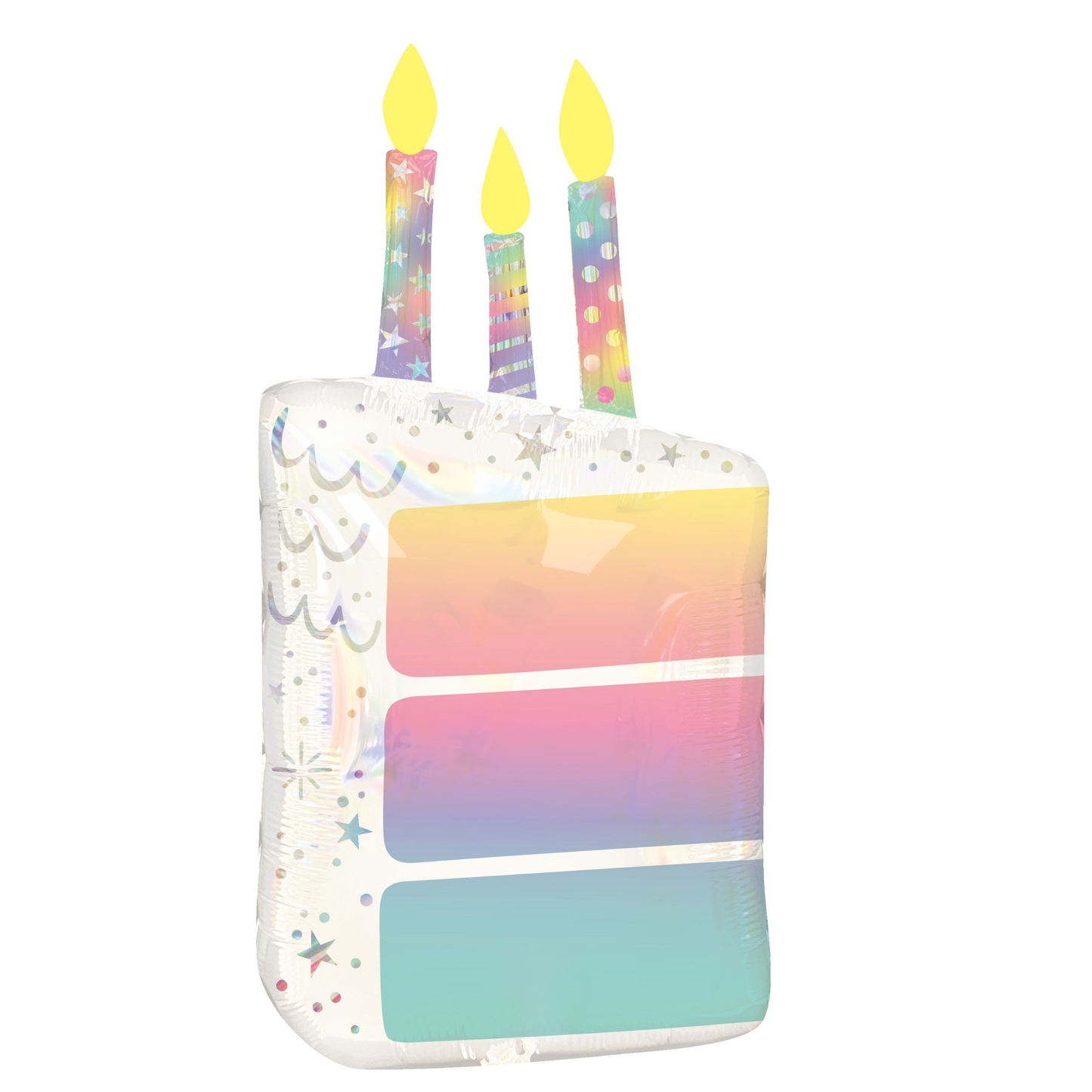 HOLOGRAPHIC BIRTHDAY CAKE FOIL BALLOON