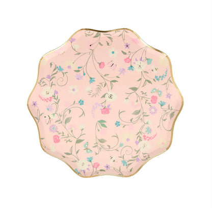 pink floral plate