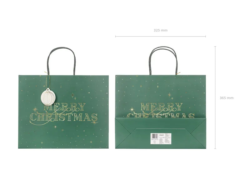 GREEN MERRY CHRISTMAS GIFT BAG