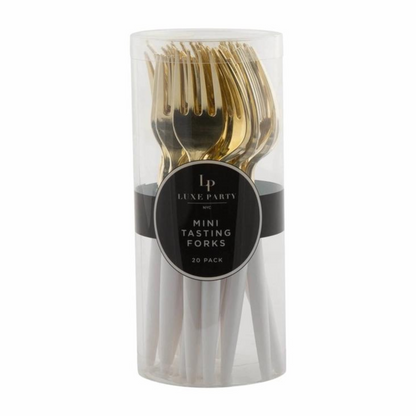 mini gold plastic forks - luxe party