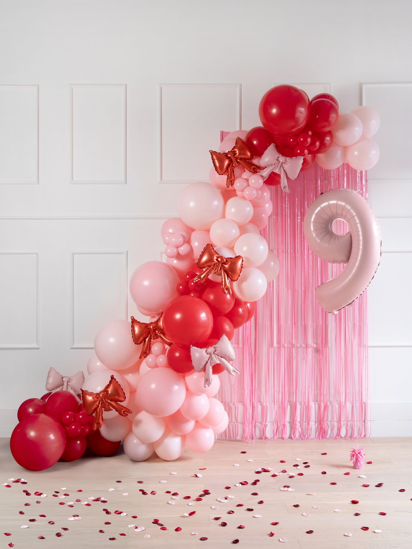 mini pink bow foil balloons - pack of 5