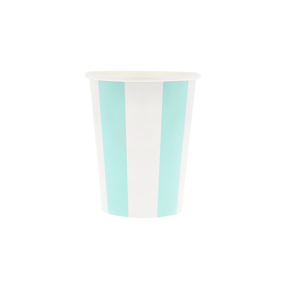 Mint beach striped paper cup by Meri Meri available at our Toronto party shop