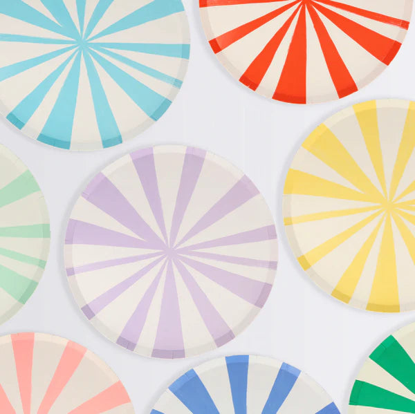 mixed stripe dinner plates by meri meri