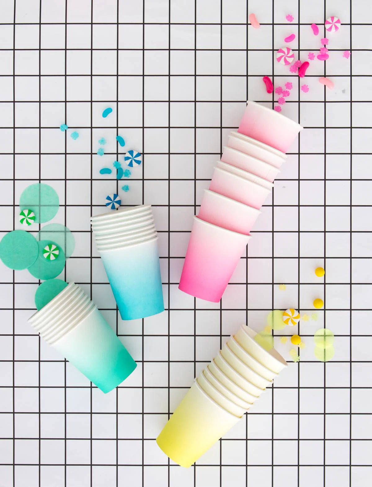 OH HAPPY DAY NEON ROSE OMBRE PAPER CUPS