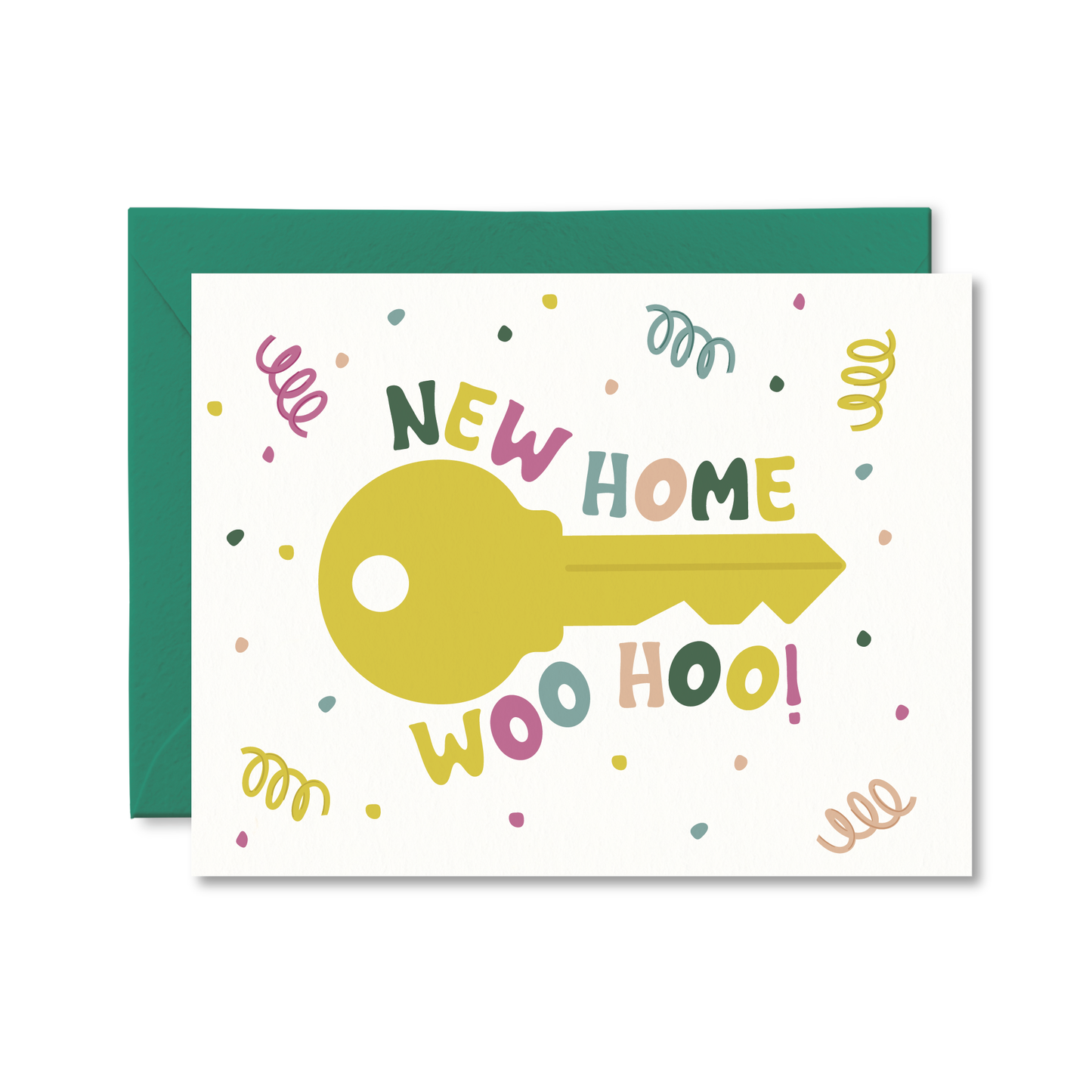 Colourful new home greeting card with key illustration available at our Toronto party shop