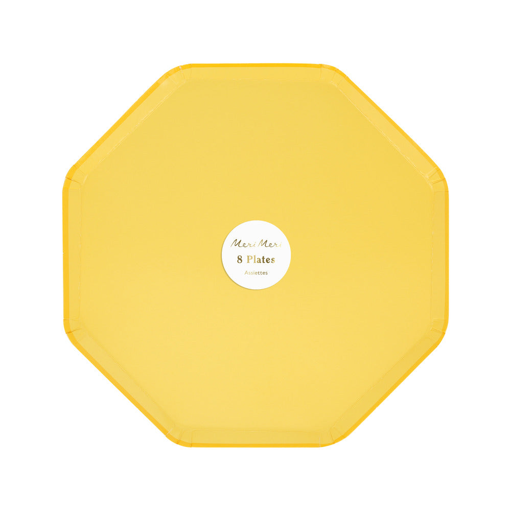 lemon sherbet side plates by meri meri pack of 8