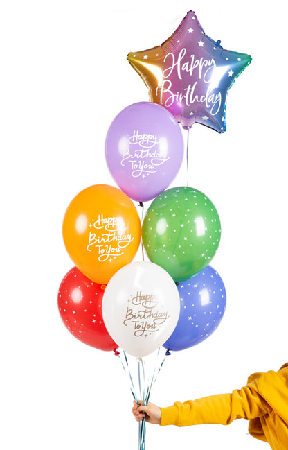 colourful happy birthday balloons