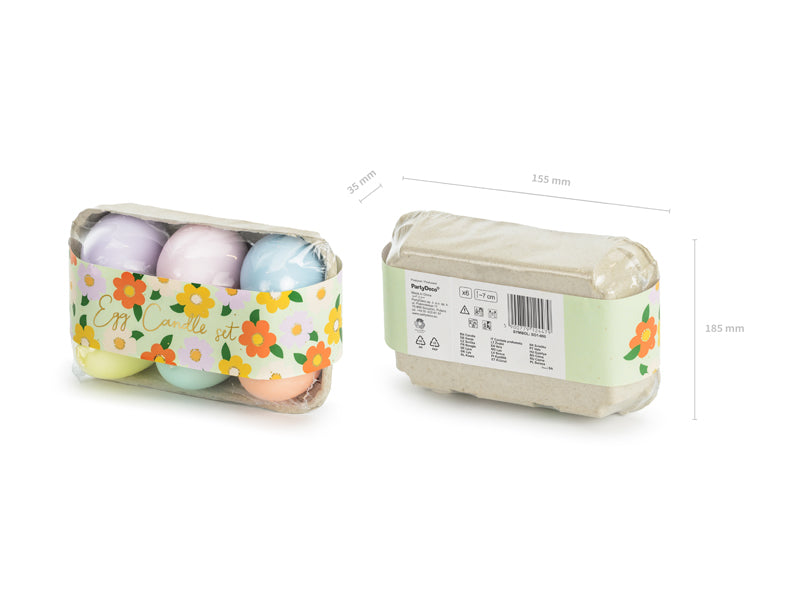 pastel egg candle set