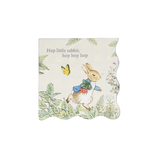 peter rabbit in the garden small cocktail napkins - pack of 16 by Meri Meri sold in Toronto at Conetti my Party - ships Canada Wide and USA