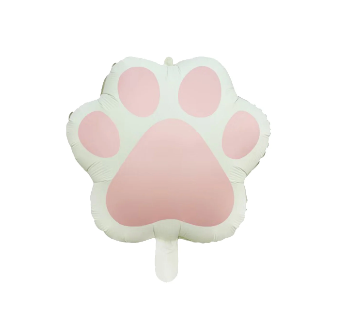 pink and nude paw print foil balloon