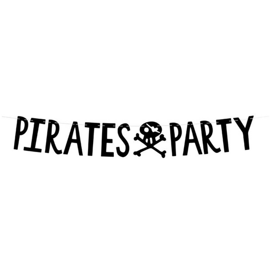 'pirate party' black paper banner