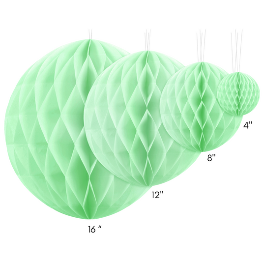 round pistachio honeycomb decorations in 4 sizes
