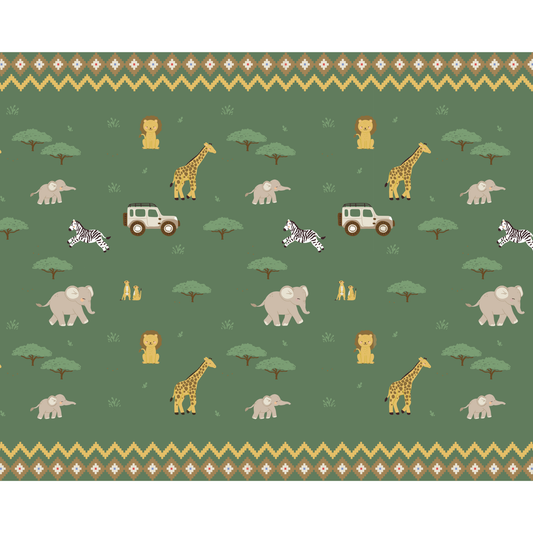 Safari themed tablecloth with animal print available at our Toronto party shop